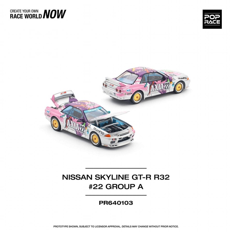 POPRACE 1/64  NISSAN SKYLINE GT-R R32 #22 GROUP A  PR640103