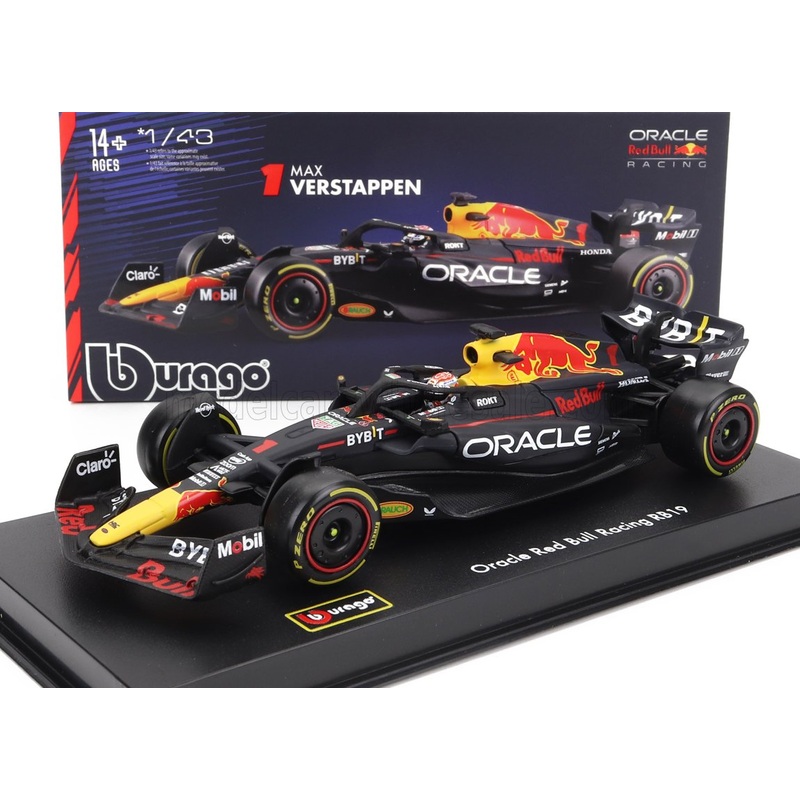 RED BULL | F1  RB19 TEAM ORACLE RED BULL RACING N 1 WORLD CHAMPION SEASON 2023 MAX VERSTAPPEN – CON PILOTA E VETRINA – WITH PILOT AND SHOWCASE