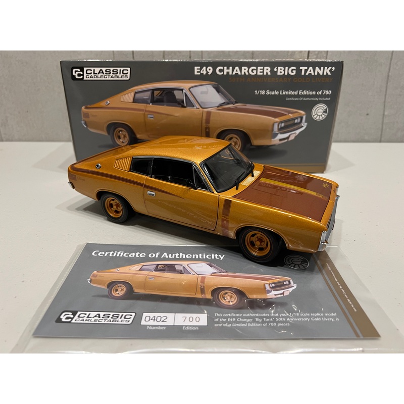 VALIANT CHARGER E49 50TH ANNIVERSARY GOLD LIVERY 1:18 DIECAST MODEL – RRP $299 NOW $249