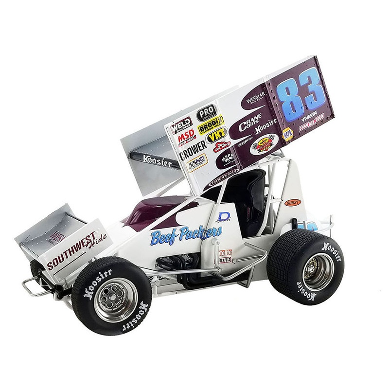 Winged Sprint Car #83 Danny Lasoski Beef Packers National Sprint Car Hall of Fame 1/18 Diecast Model Car by ACME