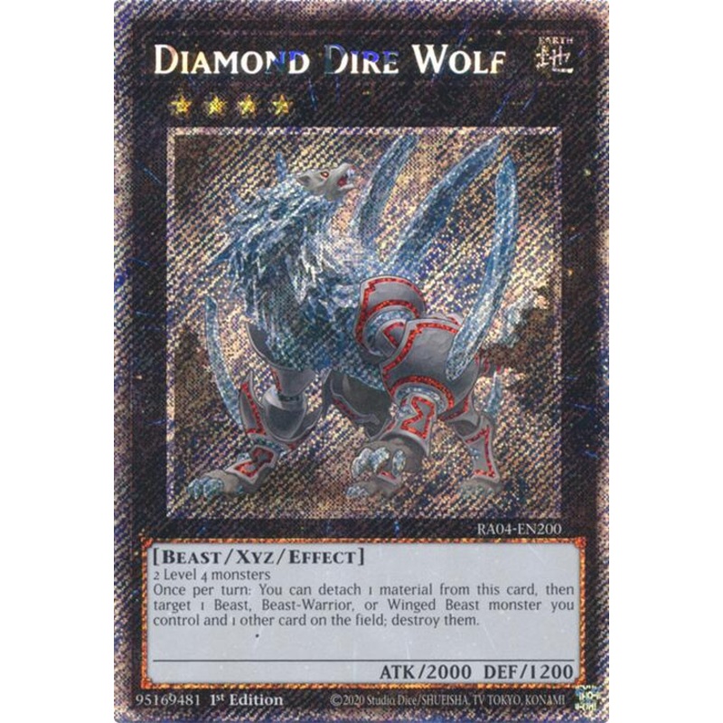 Diamond Dire Wolf [RA04-EN200] Platinum Secret Rare