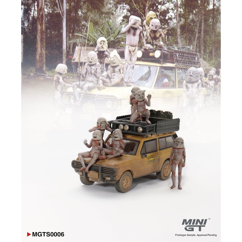 MINI GT 1/64 MGTS0006 Range Rover 1982 Camel Trophy Papua New Guinea Set- LHD