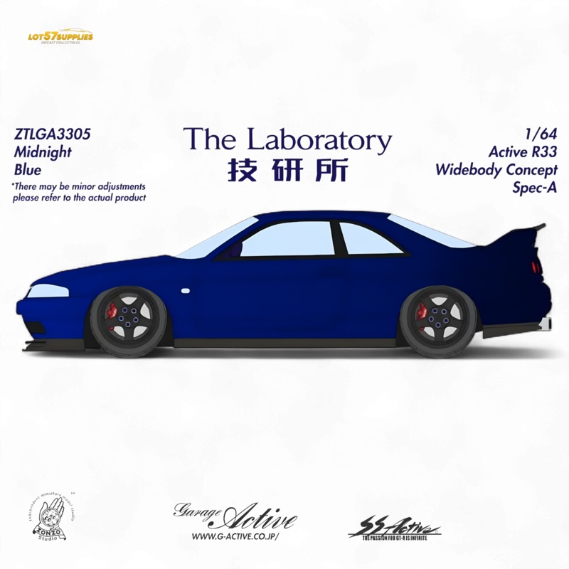 (Pre-Order) The Laboratory x ZONZO Nissan R33 Widebody Concept Spec-A – Metallic Midnight Blue 1/64