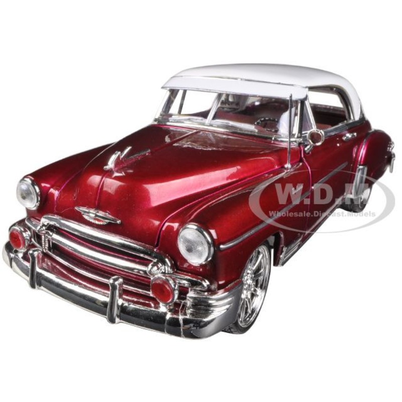 1950 Chevrolet Bel Air Metallic Dark Red Custom 1/18 Diecast Car Model by Motormax