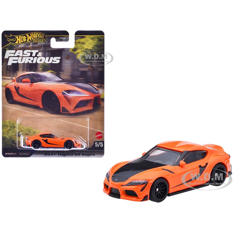 2021 Toyota GR Supra Orange and Black F9 (2021) Movie Fast & Furious Series Diecast Model Car by Hot Wheels
