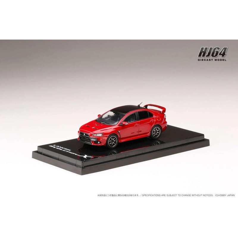 Hobby Japan 1/64 MITSUBISHI LANCER EVOLUTION  FINAL EDITION WITH ENGINE DISPLAY MODELRED METALLIC / BLACK ROOF