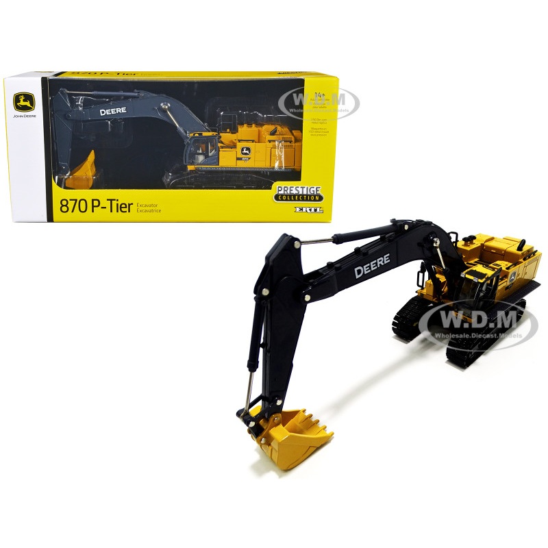 John Deere 870 P-Tier Excavator Yellow and Gray Prestige Collection 1/50 Diecast Model by ERTL TOMY