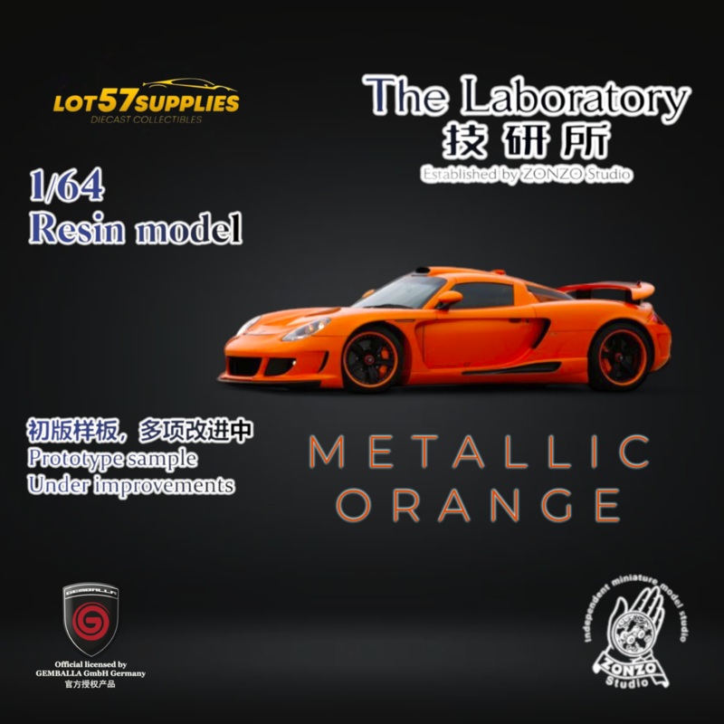 (Pre-Order) The Laboratory X ZONZO Gemballa Mirage GT Metallic Orange 1:64 Resin