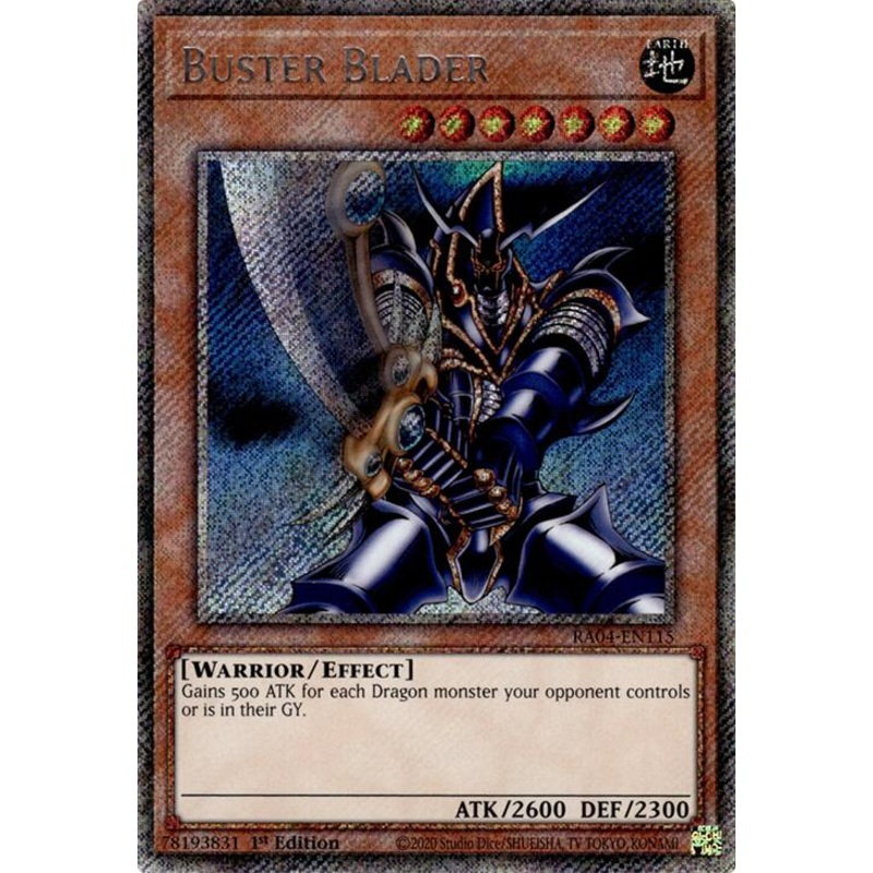 Buster Blader [RA04-EN115] Platinum Secret Rare