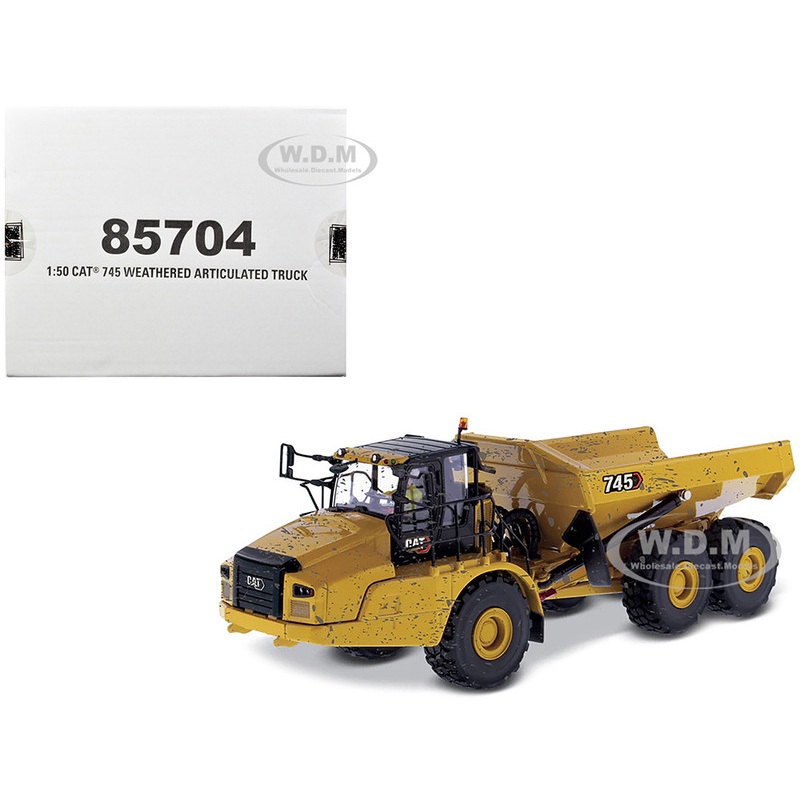 CAT Caterpillar 745 Articulated Truck with Operator (Dirty Version) Weathered Series 1/50 Diecast Model by Diecast Masters