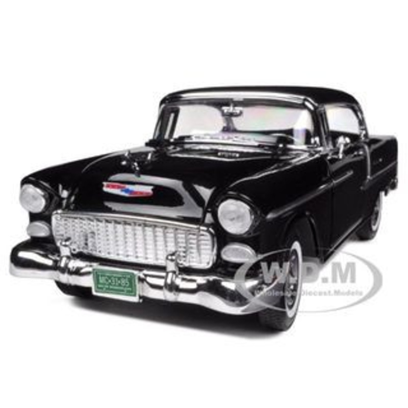 1955 Chevrolet Bel Air Hard Top Black 1/18 Diecast Car Model by Motormax