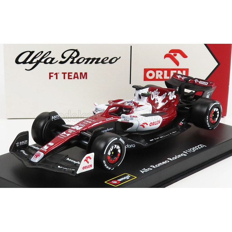 ALFA ROMEO | F1  C42 TEAM ORLEN RACING N 24 BAHRAIN GP 2022 GUANYU ZHOU – WITH HELMET AND PLASTIC SHOWCASE –