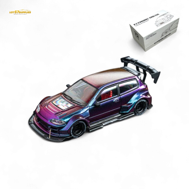 DCM Kevmannz 1996 EG6 Hatchback Black Wheels – Chameleon – Short Spoiler 1:64