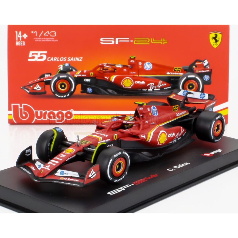 FERRARI | F1  SF-24 TEAM SCUDERIA FERRARI N 55 4th ITALY MONZA GP 2024 CARLOS SAINZ – WITH PILOT AND SHOWCASE