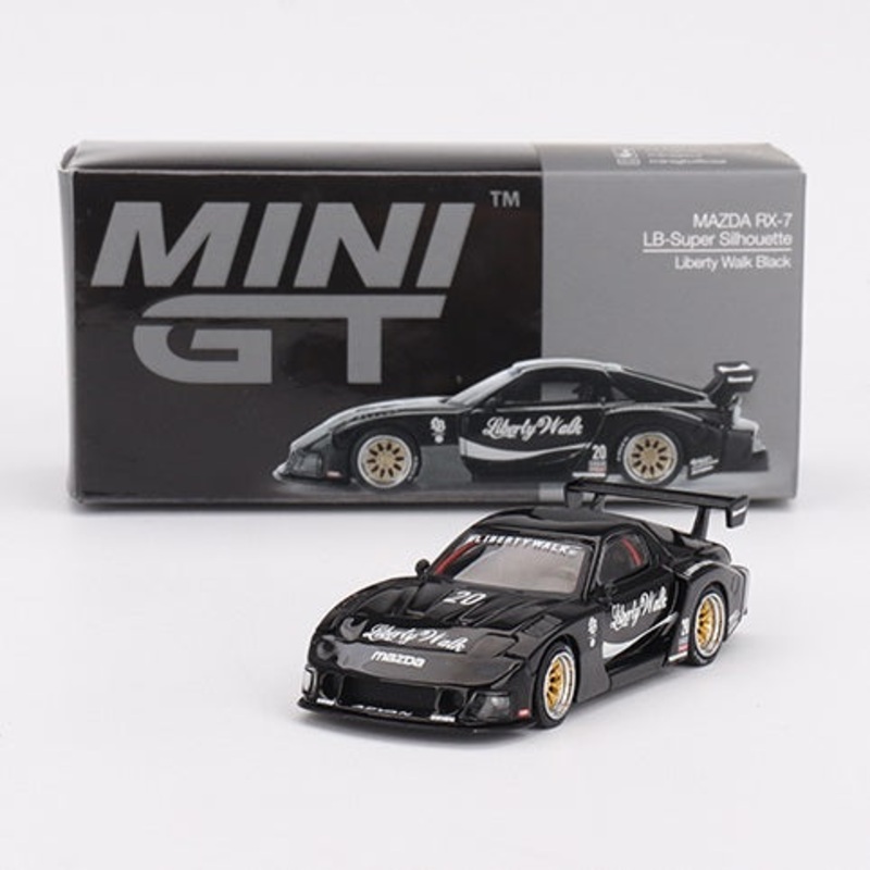 Mazda RX-7 LB-Super Silhouette Liberty Walk – Black – 1:64 Scale Diecast Model  – MINI GT