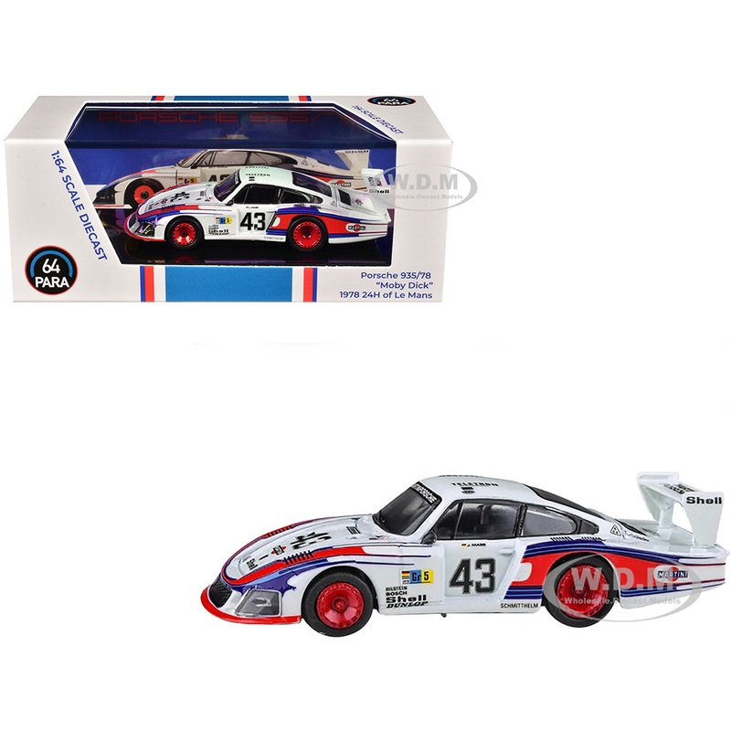 Porsche 935/78 Moby Dick #43 Rolf Stommelen – Manfred Schurti Martini Racing Porsche System 24 Hours of Le Mans (1978) 1/64 Diecast Model Car by Paragon Models