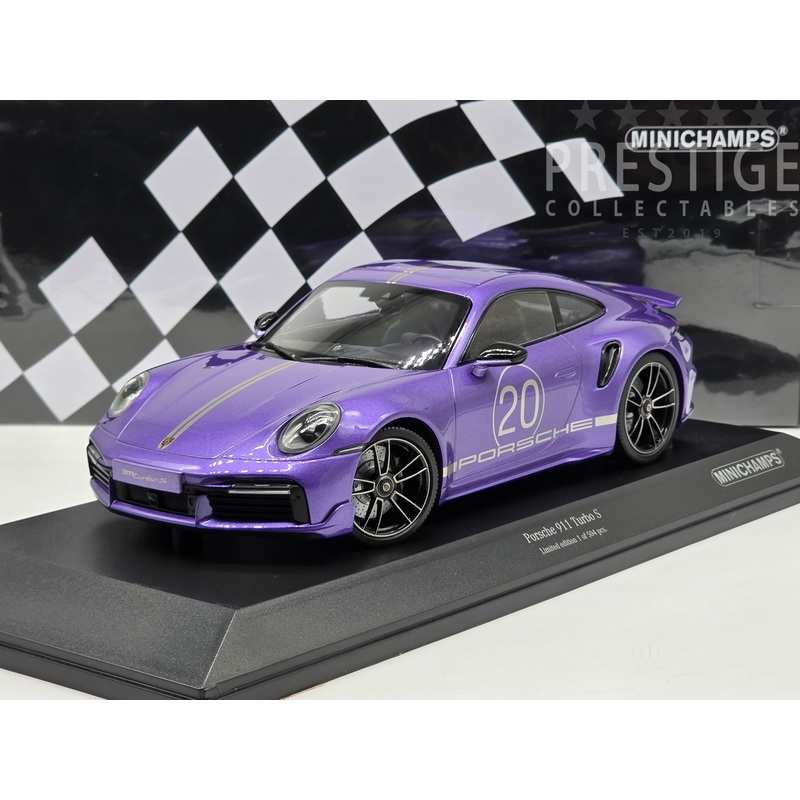 Minichamps 2021 Porsche 911 Turbo S (992) Sport Design Package Violet 1:18 – New