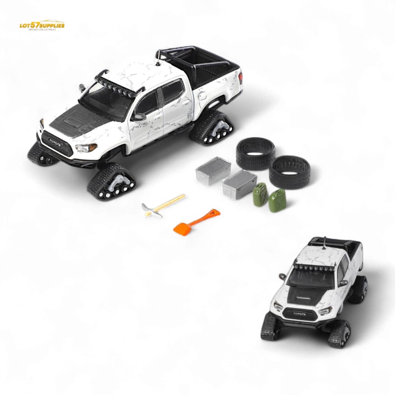 GCD Toyota TACOMA SNOW VERSION in White & 3PMSF Tires 1:64