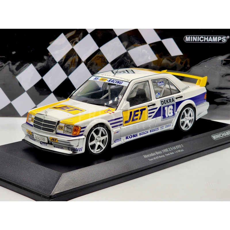 Minichamps 1990 Mercedes Benz 190E 2.5-16 EVO 1 #16 DTM Frank Biela JET 1:18 – New