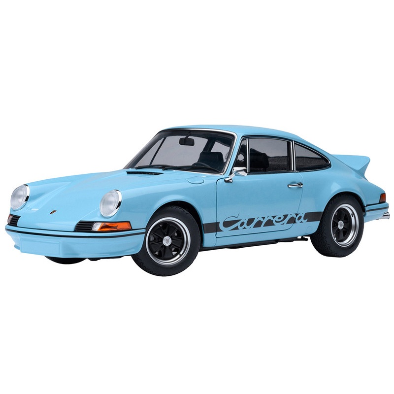 Porsche 911 Carrera 2.7 RS Gulf Blue with Black Stripes and Wheels 1/18 Model Car by Autoart