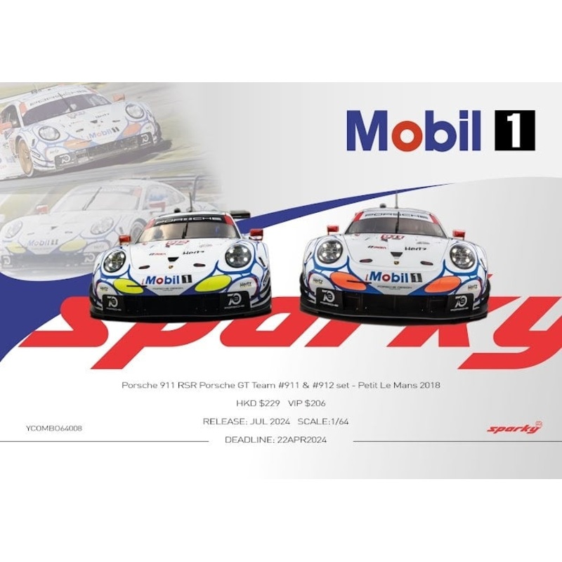 SPARKY 1/64 Porsche 911 RSR Porsche GT Team Set