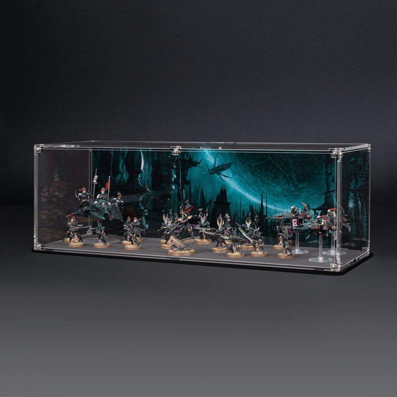 Display Case for Warhammer Army with Commorragh Background