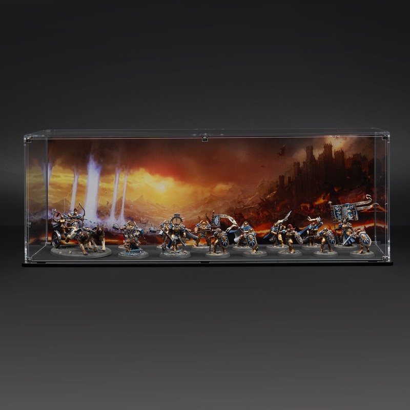 Display Case for Warhammer Army with Eternal Conflict Background