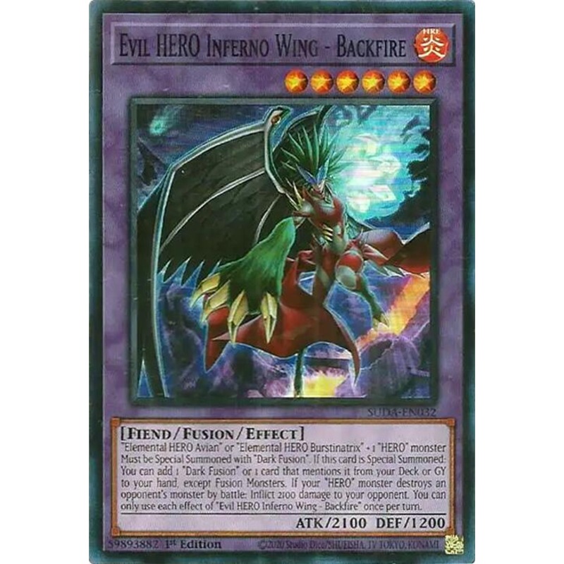Evil HERO Inferno Wing – Backfire [SUDA-EN032] Super Rare