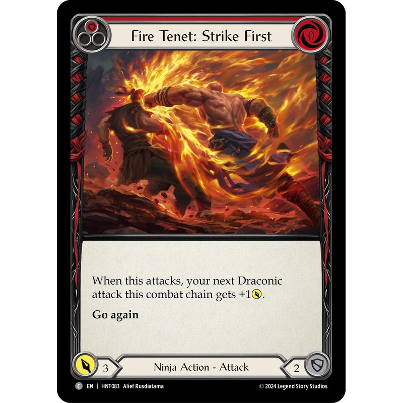 Fire Tenet: Strike First (Red) [HNT083] (The Hunted)  Rainbow Foil