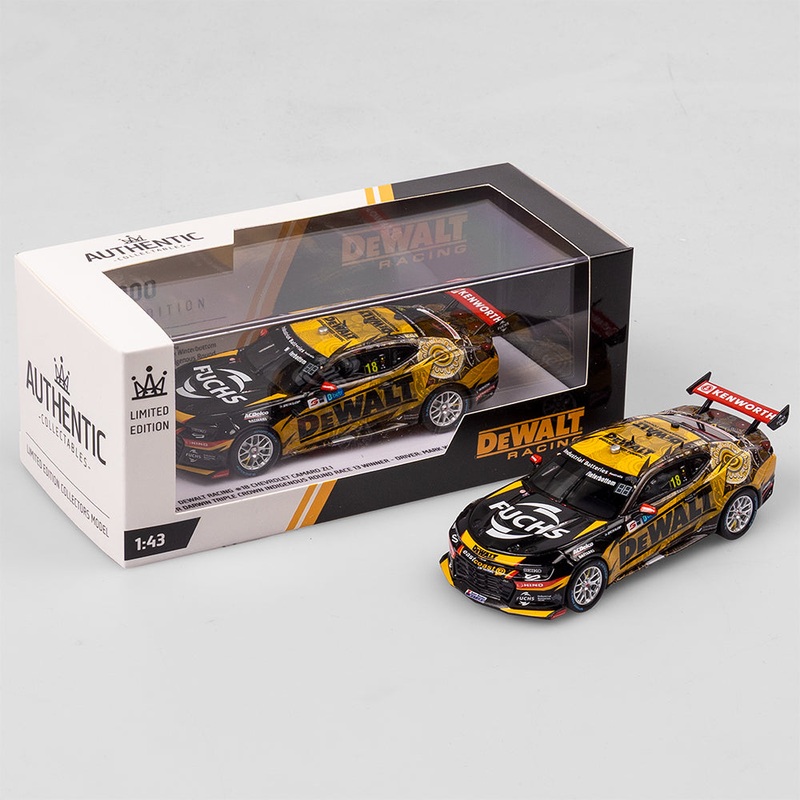Mark Winterbottom – DEWALT Racing #18 Chevrolet Camaro ZL1 – 2023 Darwin Triple Crown Indigenous Round Race 13 Winner – 1:43 Scale Diecast Model – Authentic Collectables
