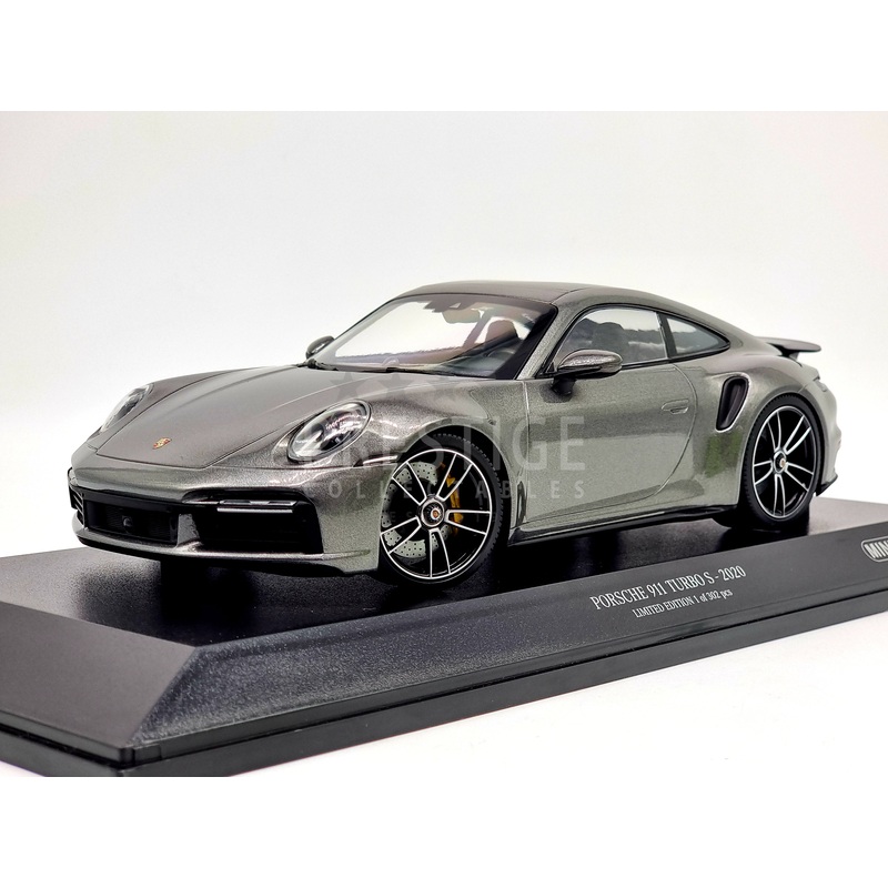 Minichamps 2020 Porsche 911 992 Turbo S Metallic Grey 1:18 Scale – New