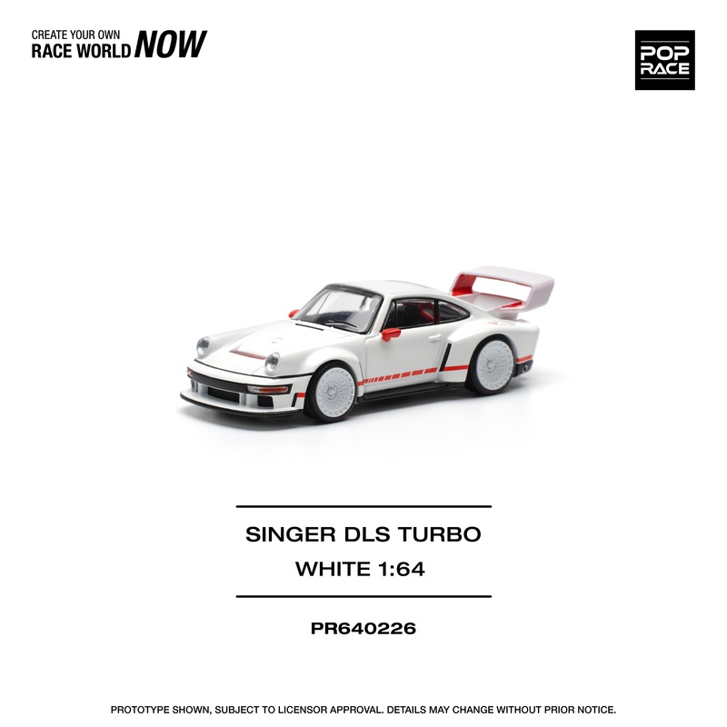 POP RACE 1/64  SINGER DLS TURBO (TRACK) – WHITE PR640226