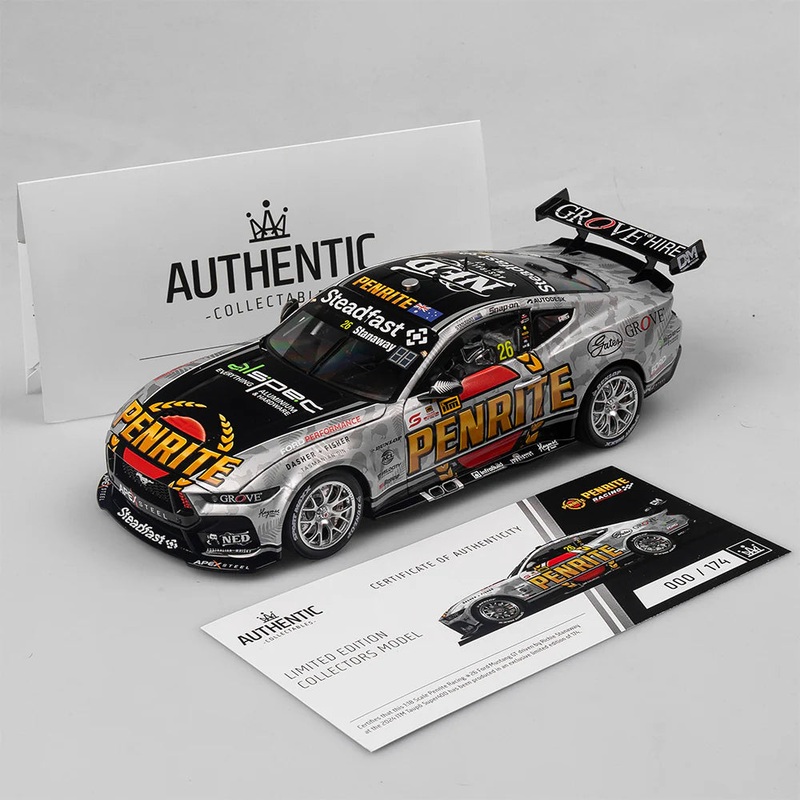 Richie Stanaway – Penrite Racing #26 Ford Mustang GT – 2024 ITM Taupo Super400 Native Livery – 1:18 Scale Diecast Model – Authentic Collectables