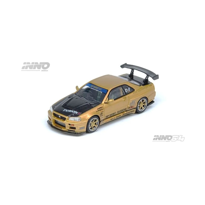 Top Secret Nissan Skyline GT-R (R34) Gold – 1:64 Scale Diecast Model