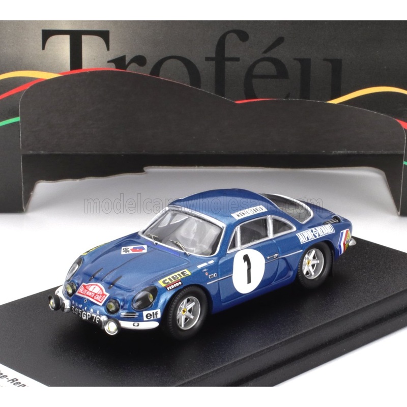 TROFEU – 1/43 – RENAULT – ALPINE A110 1300 N 1 RALLY MONTECARLO 1970 JEAN CLAUDE ANDRUET – PATRICE ECOT – BLUE