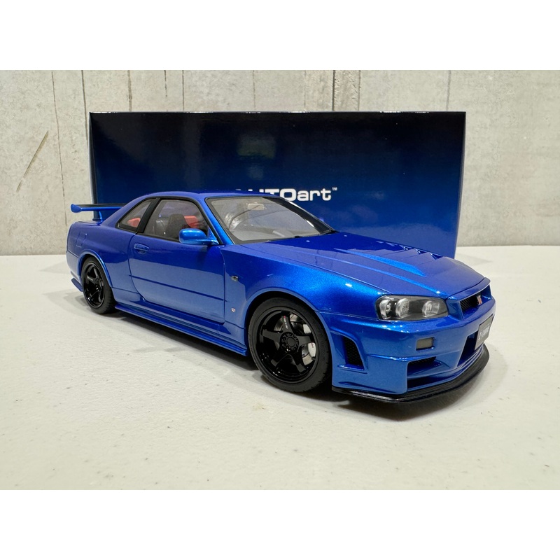 NISSAN SKYLINE R34 GT-R Z-TUNE NISMO (BAYSIDE BLUE) – 1:18 SCALE MODEL – AUTOART