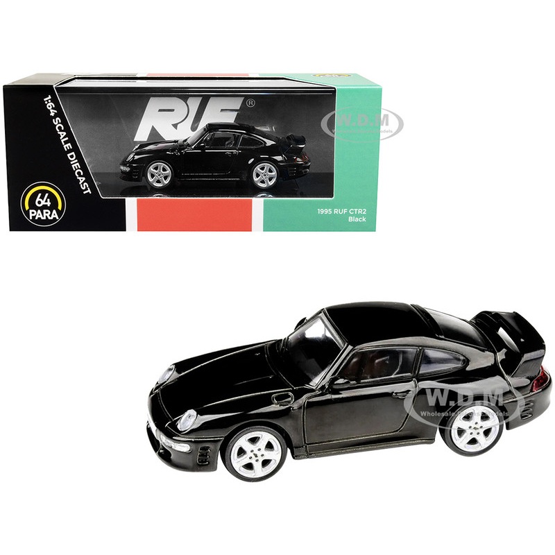 1995 RUF CTR2 Black 1/64 Diecast Model Car by Paragon Models