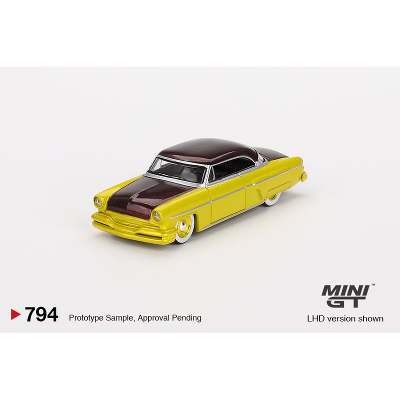 MINI GT #794 1/64 Lincoln Capri Hot Rod 1954 Lime Yellow (LHD)
