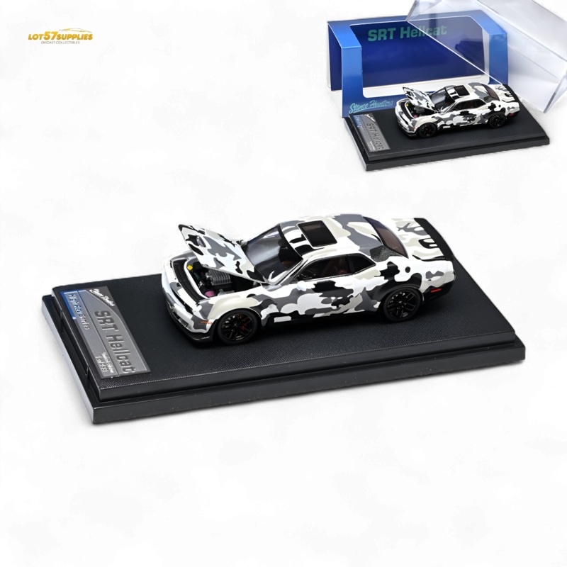 (Pre-Order) Stance Hunters Dodge Challenger SRT Hellcat M90 Arctic Camo White Blue – White Blue 1:64