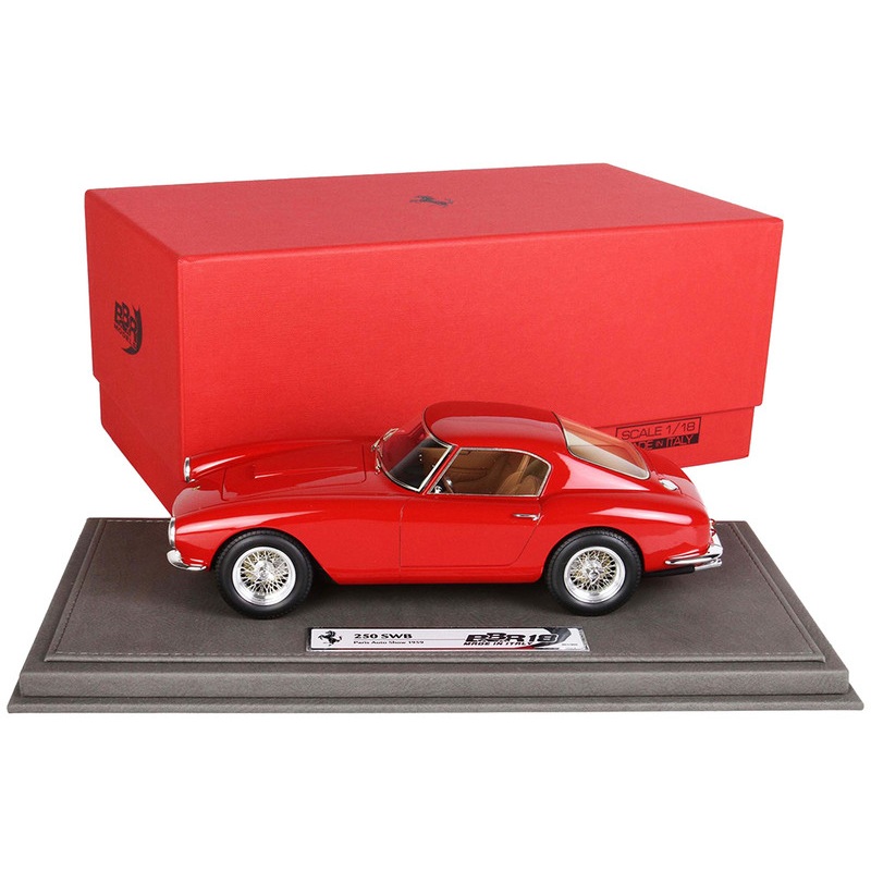 1959 Ferrari 250 SWB GT Berlinetta Paseo Corto Red with DISPLAY CASE Limited Edition to 500 pieces Worldwide 1/18 Model Car by BBR