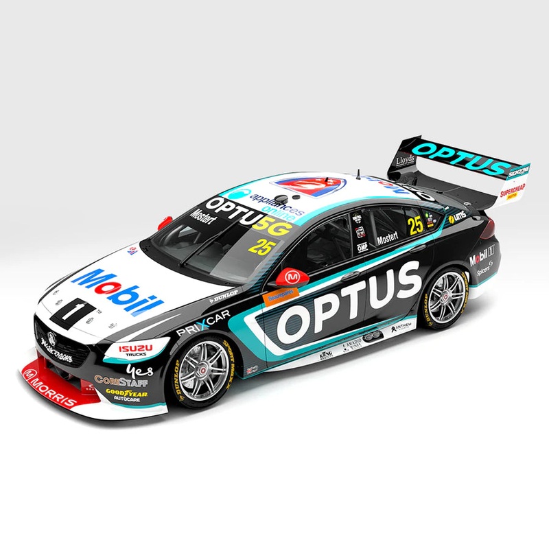 Mobil 1 Optus Racing #25 Holden ZB Commodore – 2022 Beaurepaires Melbourne 400 (AGP) Race 6 / 9 Winner – Chaz Mostert – 1:43 Scale Diecast Model – Authentic Collectables