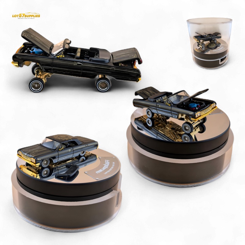 (Pre-Order) Fine Works64 Chevrolet Impala Lowrider – Black / Gold – 1:64