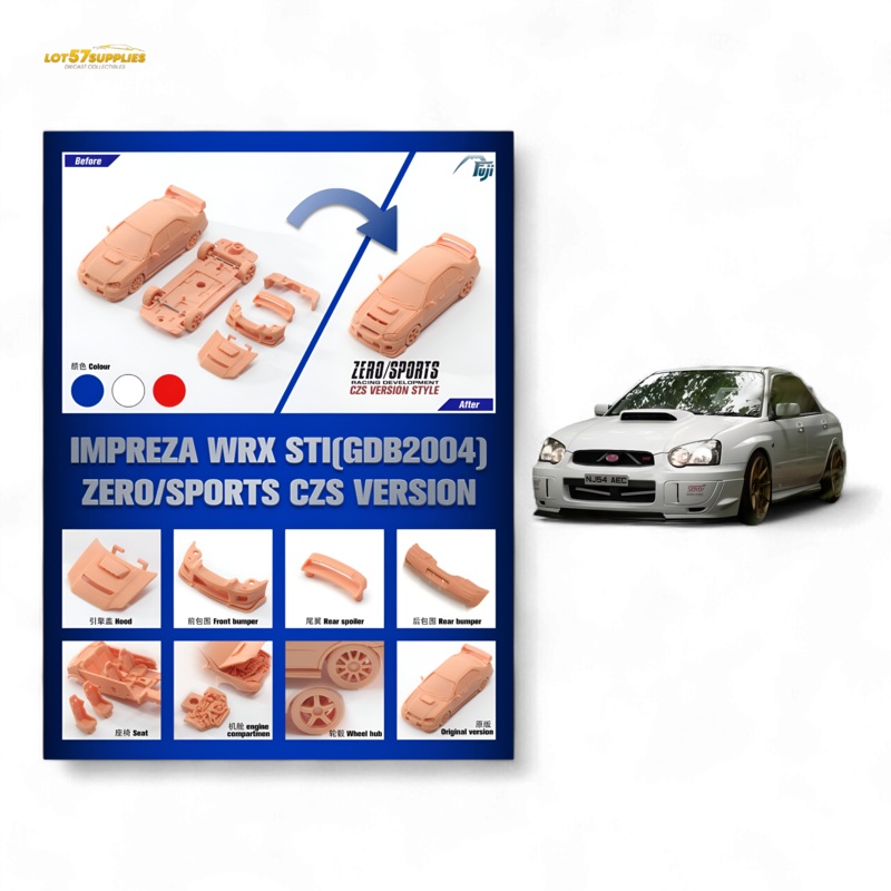 (Pre-Order) Fuji Impreza 2nd Gen Mk2 WRX STi Blobeye Sedan GD – White 1:64