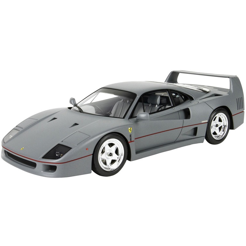 Ferrari F40 Sultan of Brunei Gun Metal Gray with Red Stripes with DISPLAY CASE Limited Edition to 200 pieces Worldwide 1/18 Model Car by BBR
