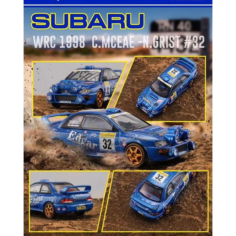 Fine works64  1/64 SUBARU WRC #32 1998 C.MCERE -N.GRIST  Blue