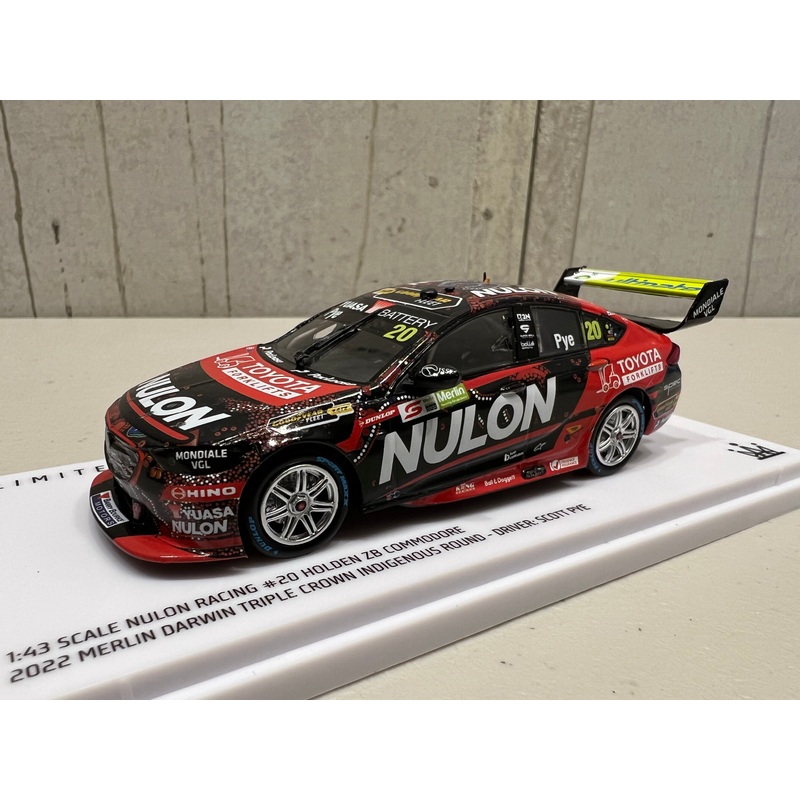 Scott Pye – Nulon Racing #20 Holden ZB Commodore – 2022 Darwin Triple Crown Indigenous Round – 1:43 Scale Diecast Model – AUTHENTIC COLLECTABLES