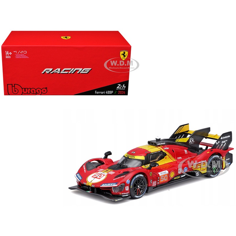 Ferrari 499P #50 Antonio Fuoco – Miguel Molina – Nicklas Nielsen Ferrari AF Corse Winner 24 Hours of Le Mans (2024) Racing Series 1/43 Diecast Model Car by Bburago