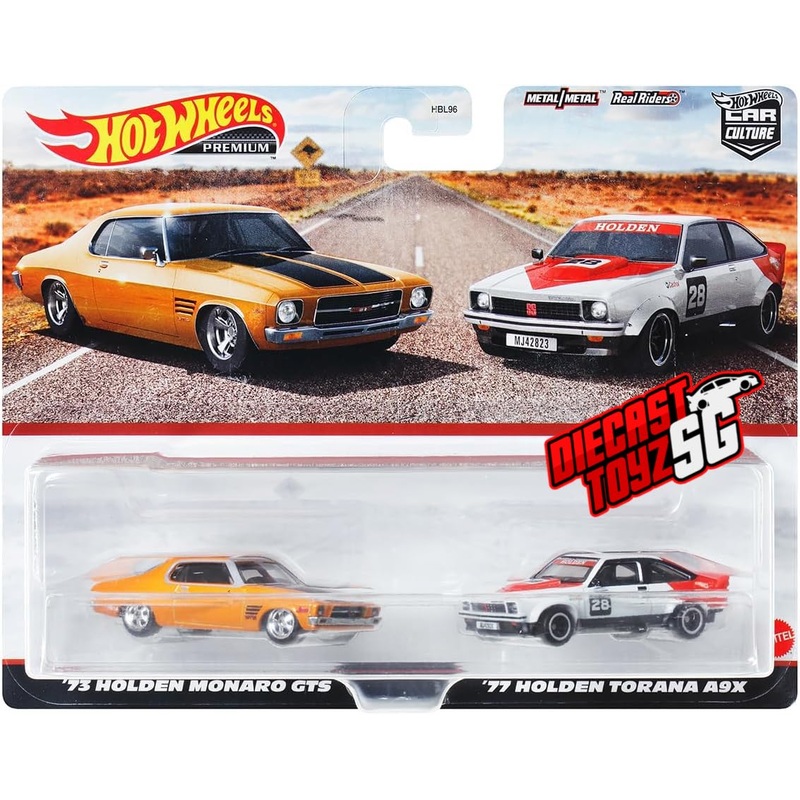 Hot Wheels HKF50 Premium 2-Pack ’73 Holden Monaro GTS / ’77 Holden Trana A9X