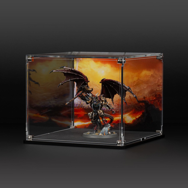 Oversized Miniature Display Case for Warhammer with Eternal Conflict Background