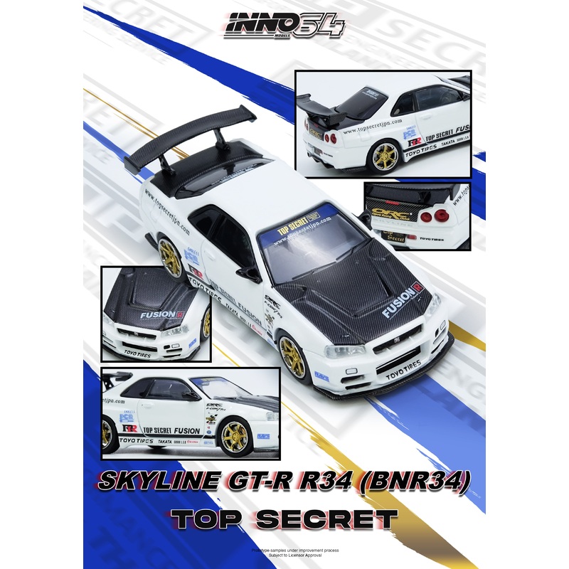 *PREORDER* INNO64 1:64 Top Secret Nissan Skyline GT-R R34 in White